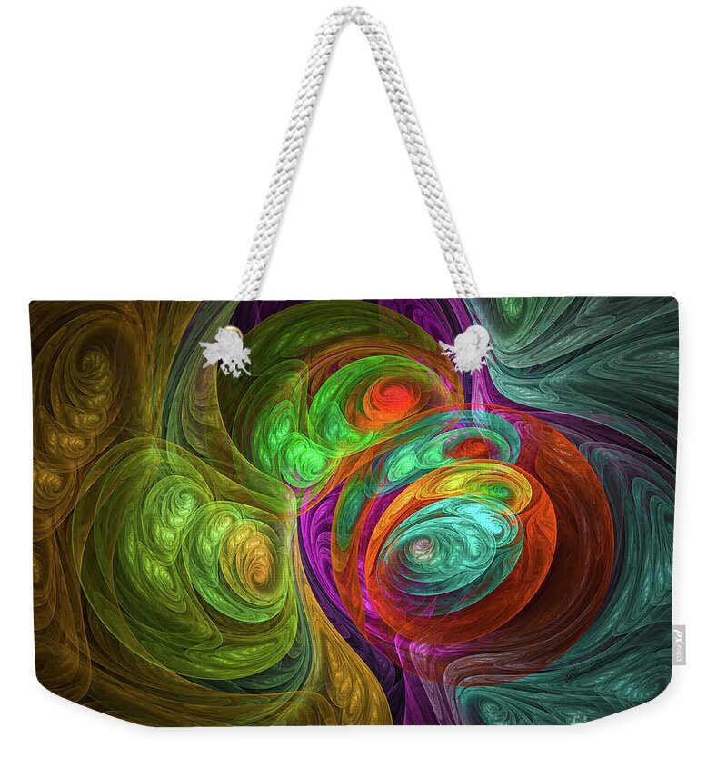 Abstract Weekender Tote Bag featuring the digital art Abstract 109 by Olga Hamilton