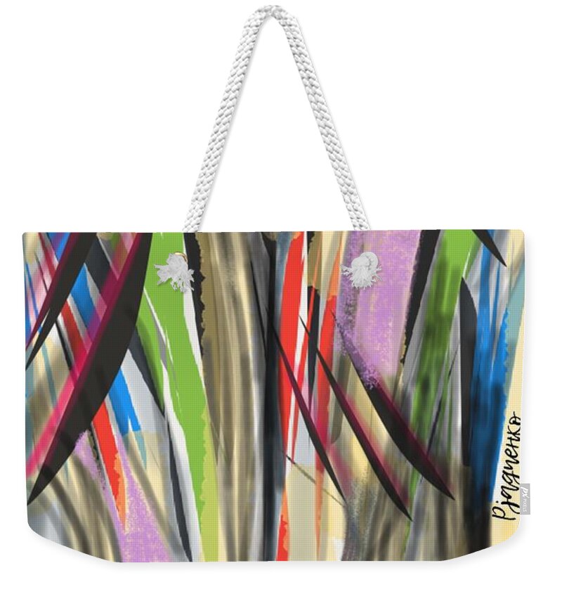 Abstract Weekender Tote Bag featuring the digital art Abstract #2 by Ljev Rjadcenko