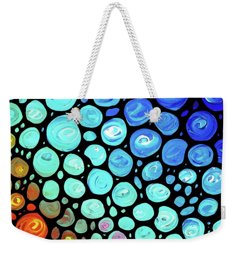 Abstract Weekender Tote Bag featuring the painting Abstract 2 by Sharon Cummings