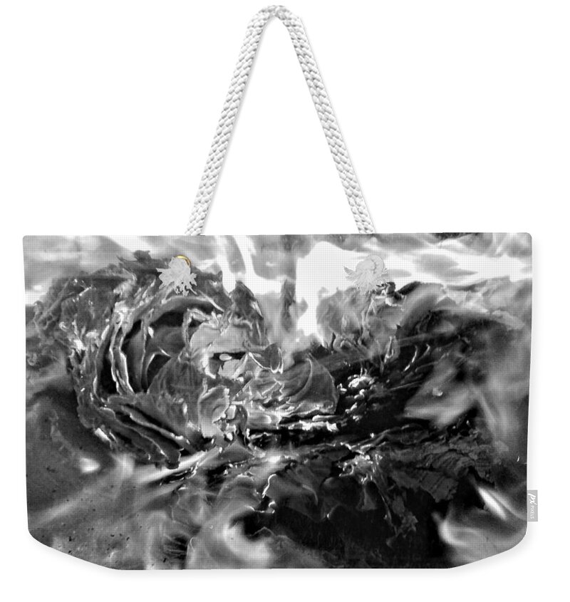 Photograph B&w Abstract Weekender Tote Bag featuring the photograph Abstract Black and White 1 by Beverly Read