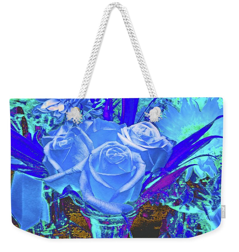 Roses Weekender Tote Bag featuring the photograph Abstract Blue Roses by Andrew Lawrence