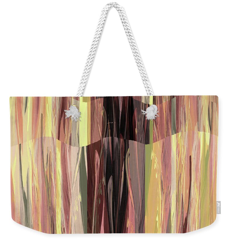 For Interior Designers Weekender Tote Bag featuring the painting Abstract Contemporary Decor With Color And Lines Waves And Stripes IV by Irina Sztukowski