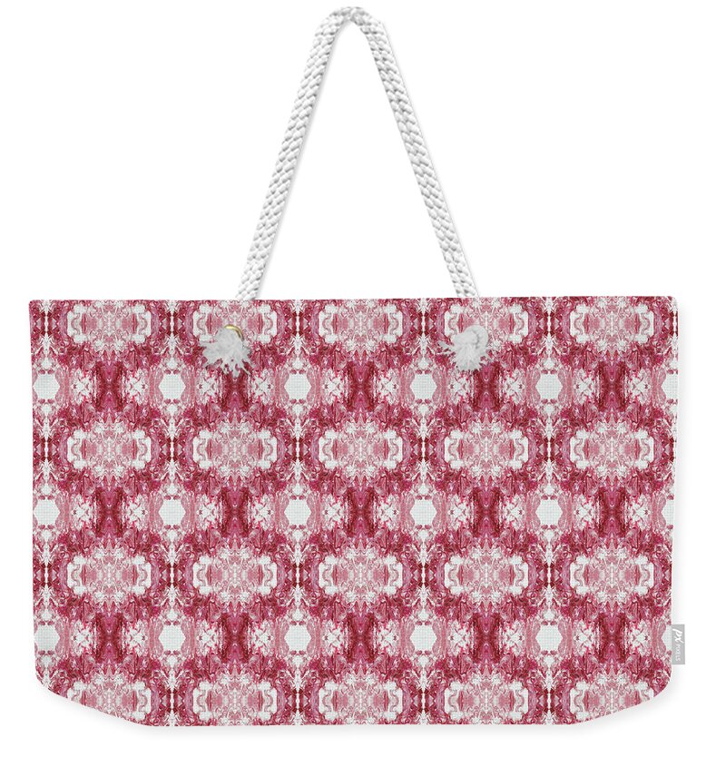 Abstract Weekender Tote Bag featuring the painting Abstract Damask Pattern B by Jean Plout