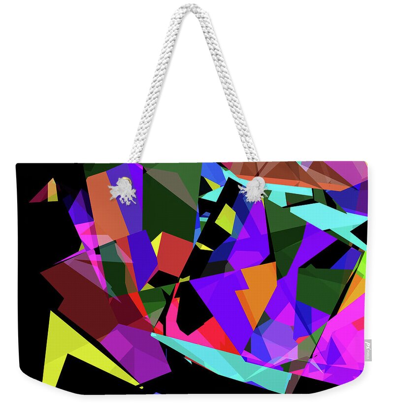 Abstract Weekender Tote Bag featuring the digital art ABSTRACT Fractal Cage 1 4 by Russell Kightley