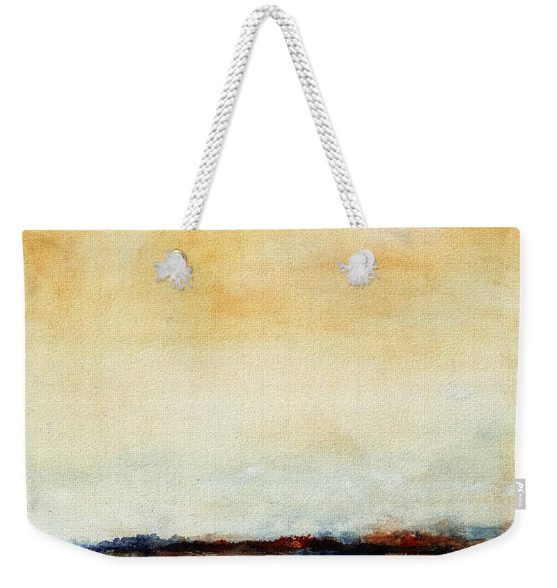Abstract Landscape Weekender Tote Bag featuring the painting Abstract Landscape No.1 by Wolfgang Schweizer