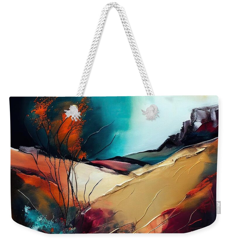 Abstract Weekender Tote Bag featuring the painting Abstract Landscape No.11 by My Head Cinema