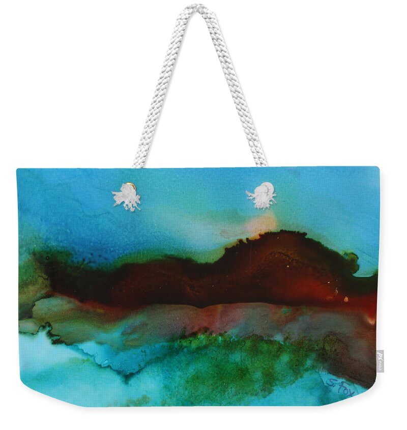 Abstract Landscape Weekender Tote Bag featuring the painting Abstract Landscape by Sandra Fox