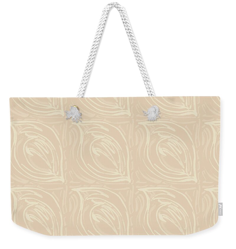 Abstract Weekender Tote Bag featuring the digital art Abstract Leaf Print Tribal Tropical by Sand And Chi