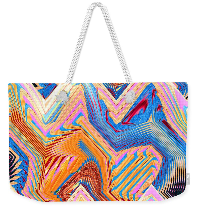 Abstract Art Weekender Tote Bag featuring the digital art Abstract Maze by Ronald Mills