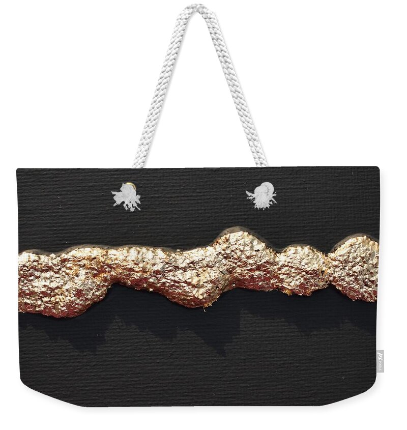 Abstract Weekender Tote Bag featuring the painting Abstract - MIS56 by Monika Shepherdson
