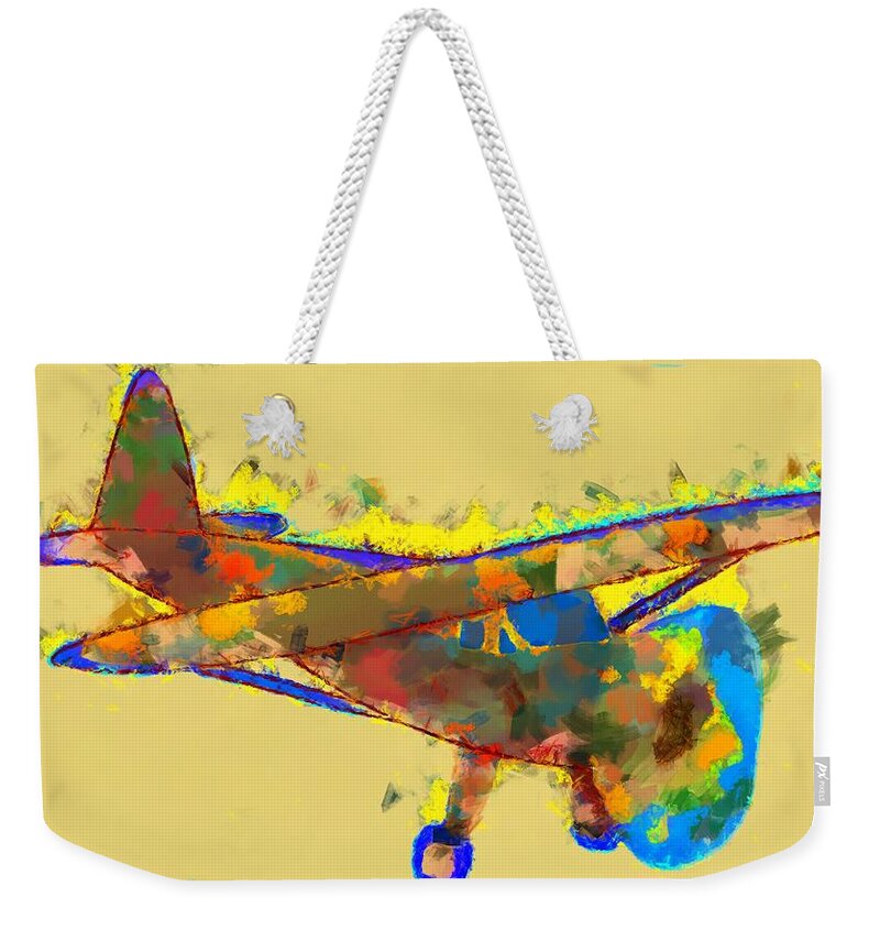Abstract Weekender Tote Bag featuring the mixed media Abstract Monoplane by Christopher Reed