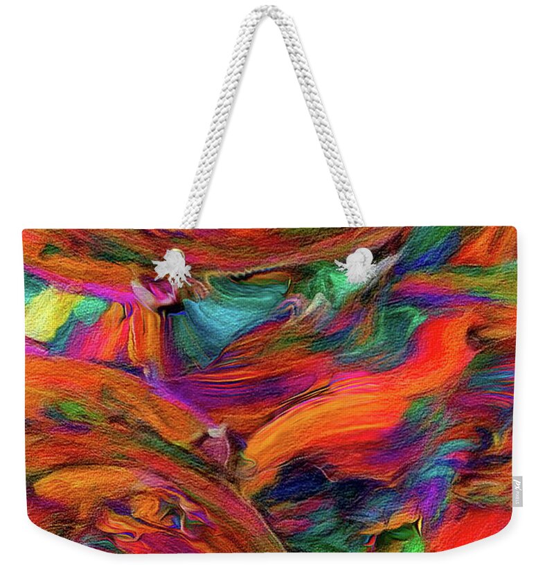 Abstract Weekender Tote Bag featuring the digital art Abstract Painting - Chaos by Russ Harris