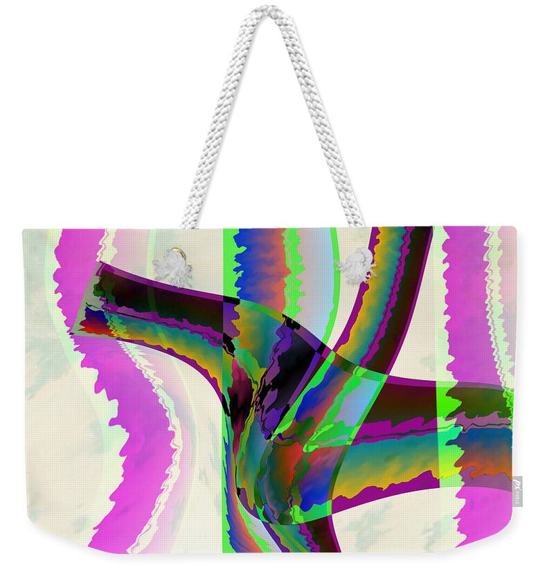Ribbons Weekender Tote Bag featuring the digital art Abstract Ribbons by Kae Cheatham