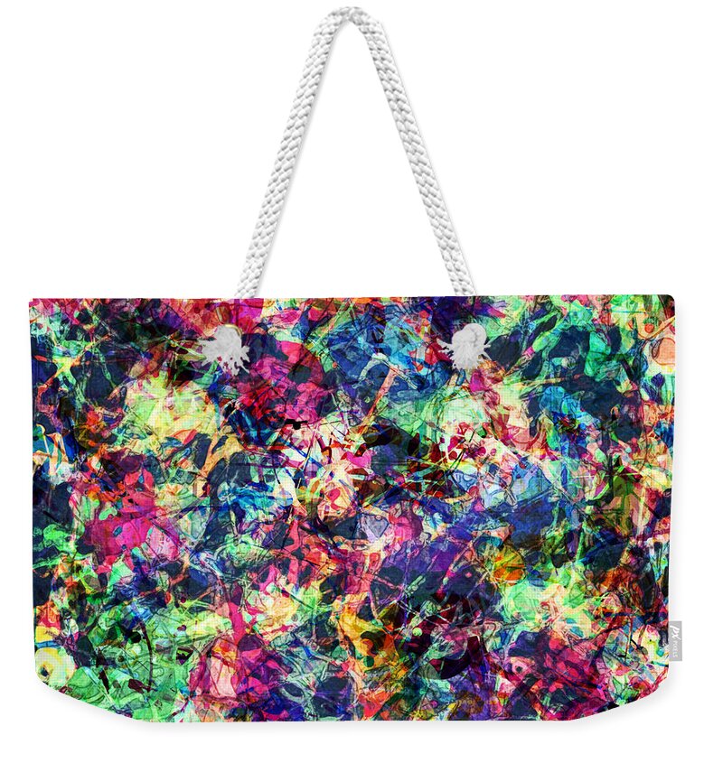 Abstract Weekender Tote Bag featuring the digital art Abstract Splash of Chaos by Phil Perkins