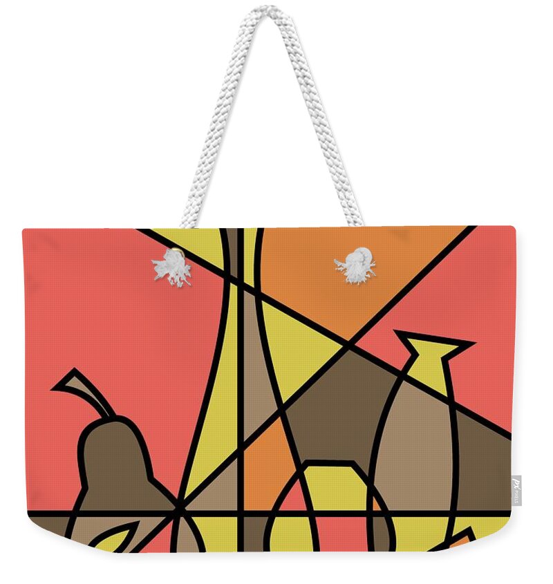 Mid Century Weekender Tote Bag featuring the digital art Abstract Still Life 2 by Donna Mibus