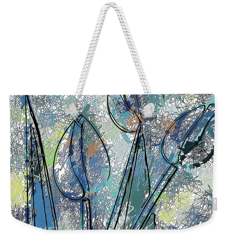 Tulips Weekender Tote Bag featuring the digital art Abstract Tulip Flowers - 4 by Philip Preston