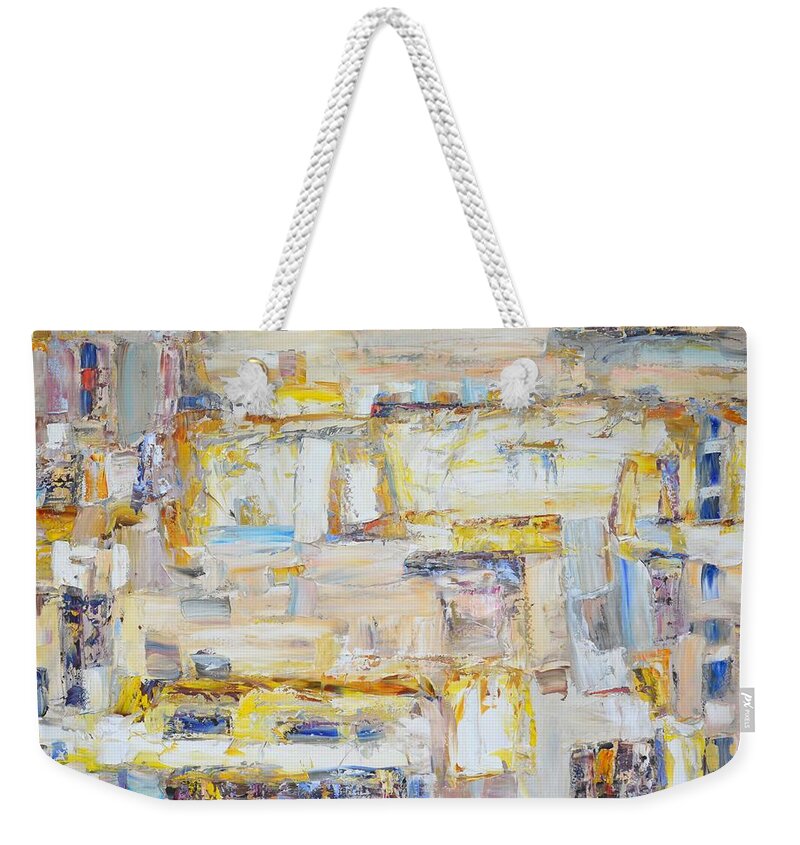 Abstraction Weekender Tote Bag featuring the painting 	Abstraction 12 by Iryna Kastsova