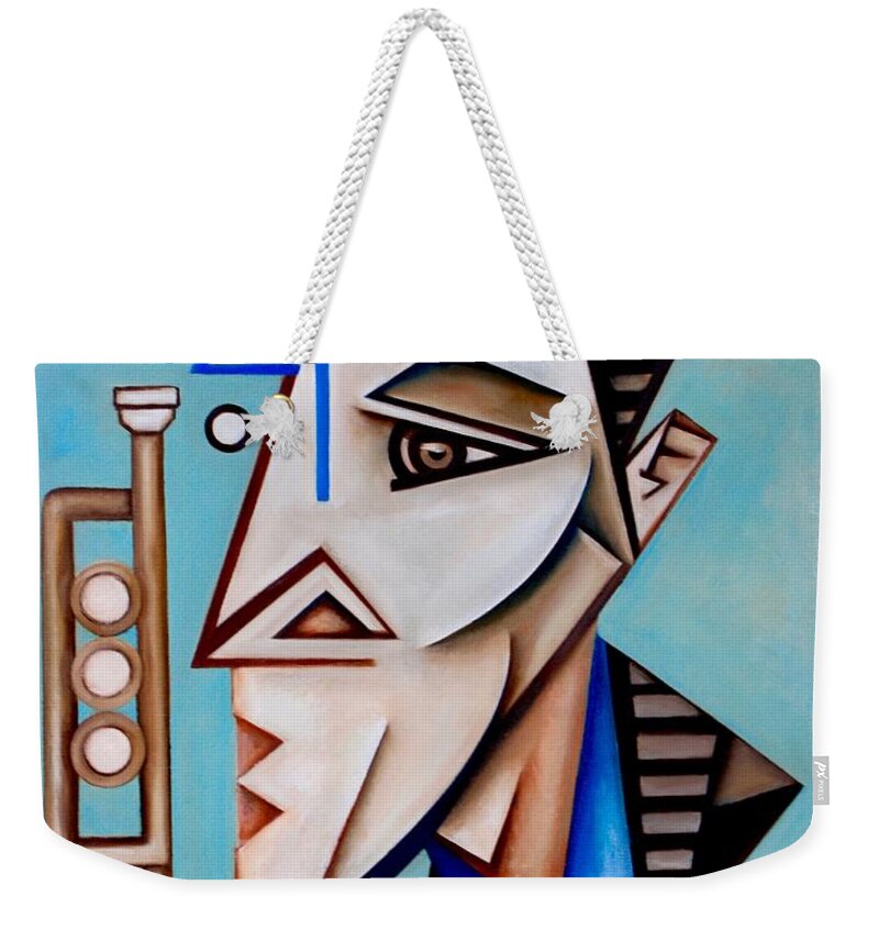 Jazz Weekender Tote Bag featuring the painting Academician Jazz/ a portrait of Thomas Heflin by Martel Chapman