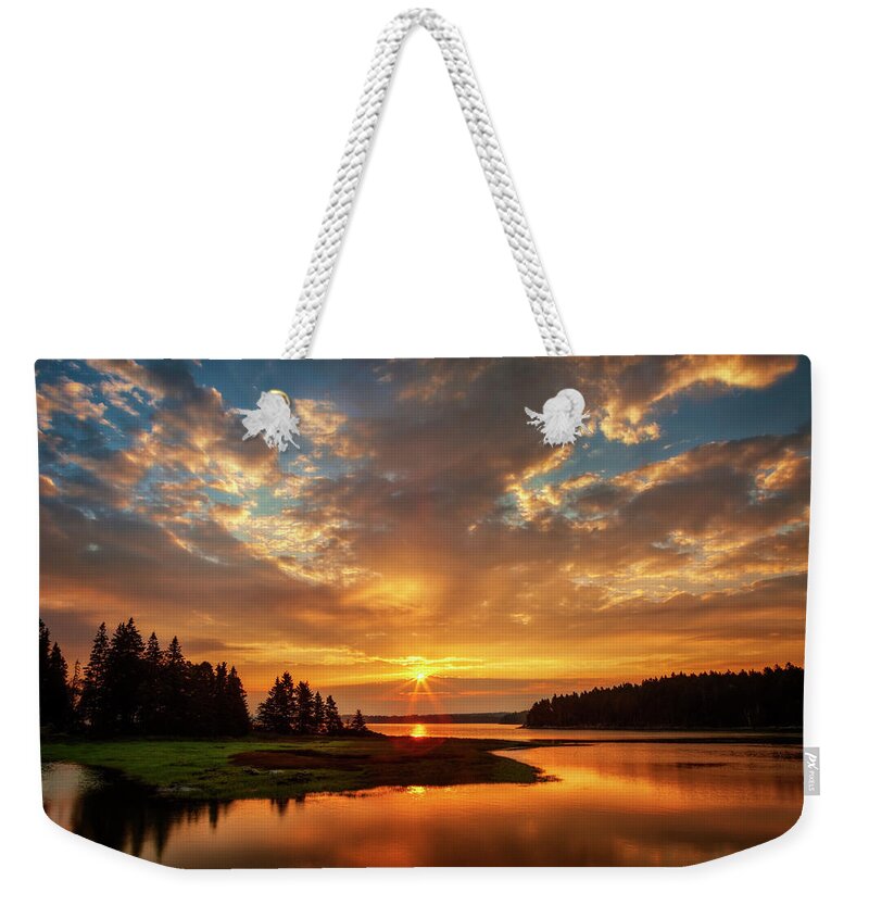 Sunrise Weekender Tote Bag featuring the photograph Acadia Sunrise 2195 by Greg Hartford