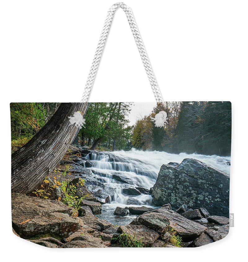 Fall Weekender Tote Bag featuring the photograph Adirondacks Autumn at Buttermilk Falls 6 by Ron Long Ltd Photography