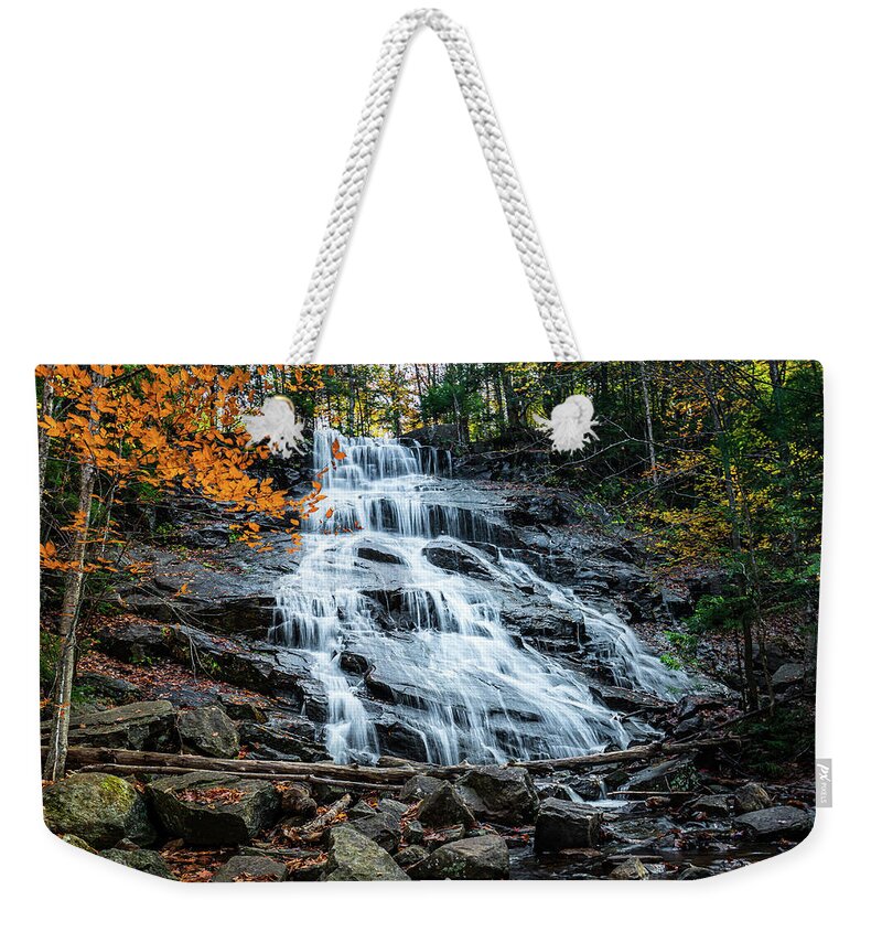 Fall Weekender Tote Bag featuring the photograph Adirondacks Autumn at Death Falls by Ron Long Ltd Photography