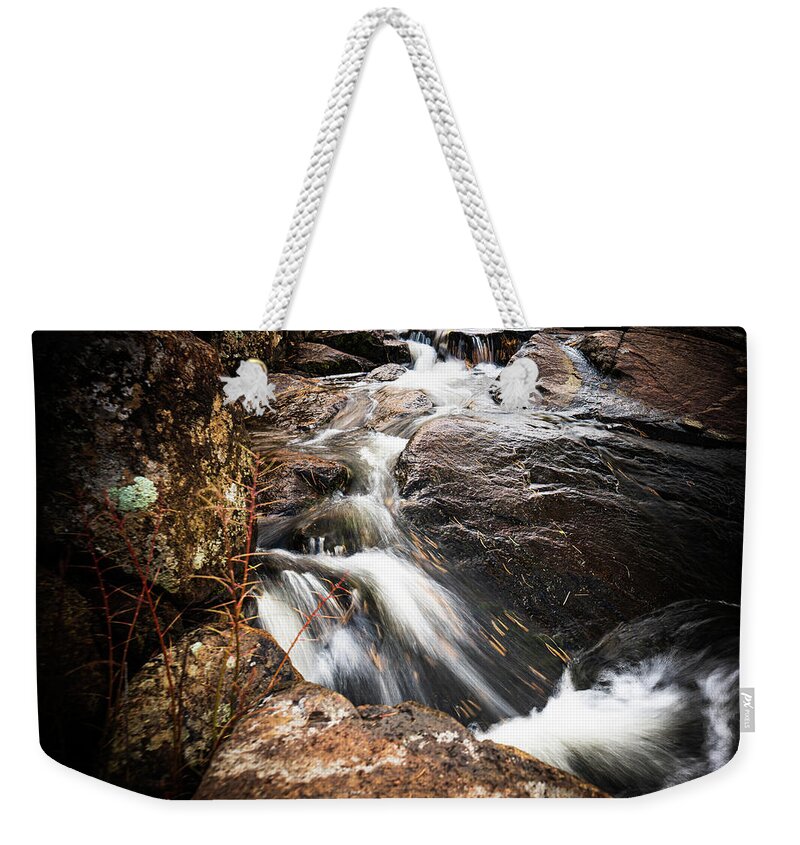 Landscape Weekender Tote Bag featuring the photograph Adirondacks Monument Falls 3 by Ron Long Ltd Photography