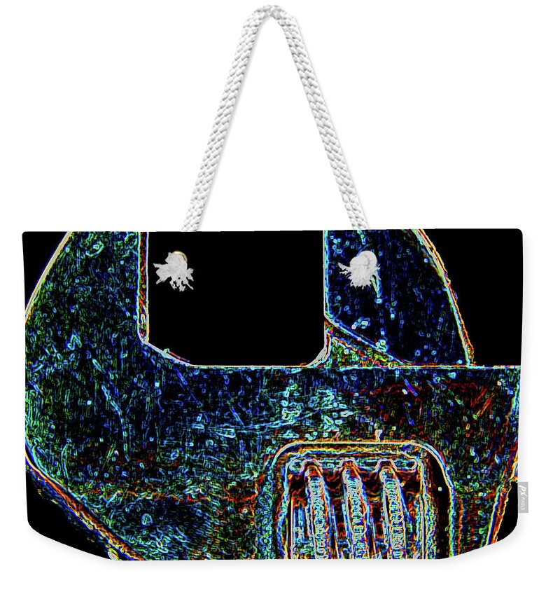 Abstract Weekender Tote Bag featuring the photograph Adjustable wrench by Ira Marcus