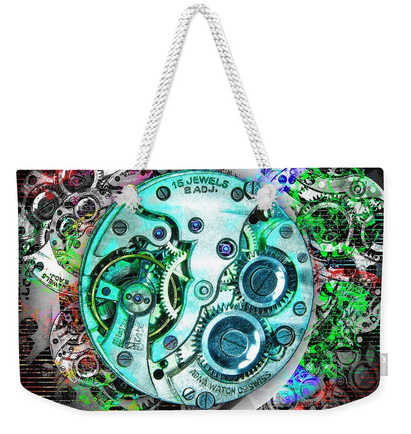 Digital Weekender Tote Bag featuring the digital art Adna Watch Co - 15 Jewel 2 Adj. by Anthony Ellis