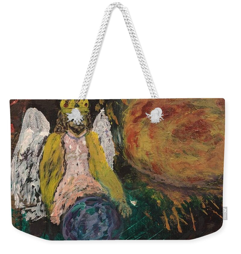 Yahweh Weekender Tote Bag featuring the painting Adonai, The Earth Is My Footstool 2 by Suzanne Berthier