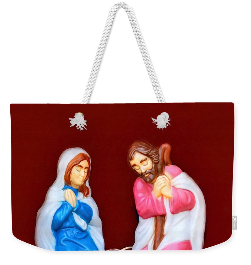 Adoration Of Holy Family Weekender Tote Bag featuring the photograph Adoration of The Holy Family by Munir Alawi
