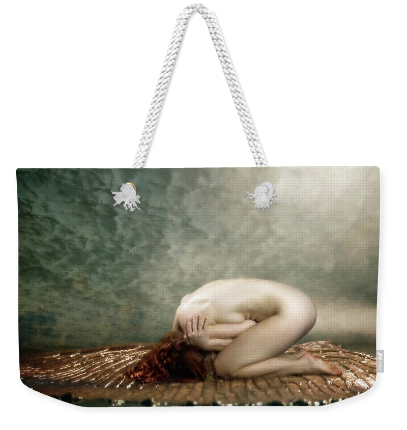 Woman Weekender Tote Bag featuring the painting Adrift by Jacky Gerritsen