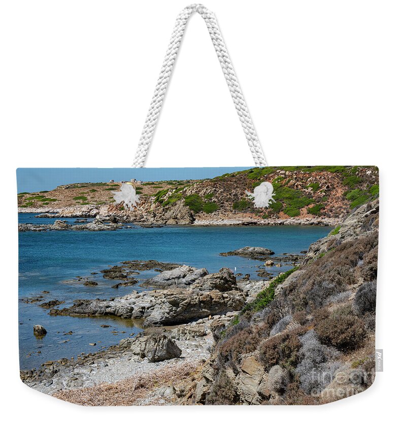 Bozcaada Island Weekender Tote Bag featuring the photograph Aegean Island Coastline by Bob Phillips