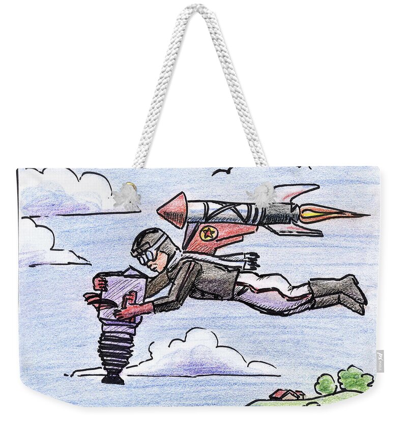 Aerial Weekender Tote Bag featuring the drawing Aerial Photography by Eric Haines