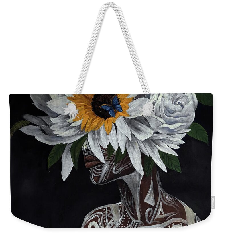 Rmo Weekender Tote Bag featuring the painting African Blossom by Ronnie Moyo
