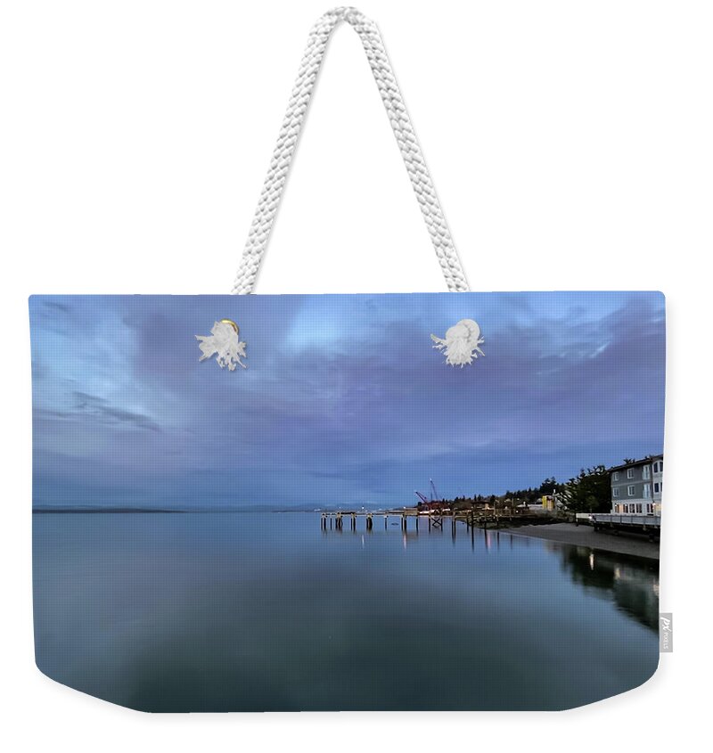 Long Exposure Weekender Tote Bag featuring the photograph After sunset - long exposure by Anamar Pictures