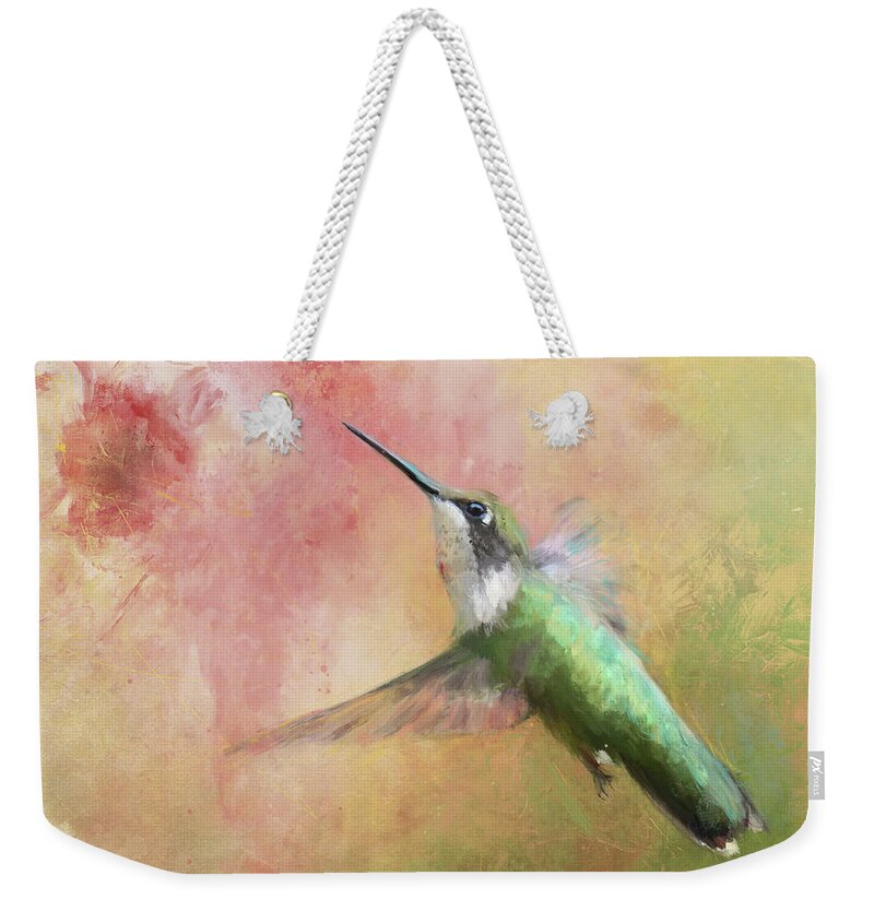 Hummingbird Weekender Tote Bag featuring the painting After The Final Blooms by Jai Johnson