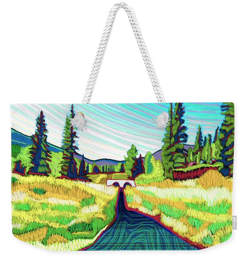 Southwest Weekender Tote Bag featuring the painting Afternoon At Jemez Springs by Rod Whyte