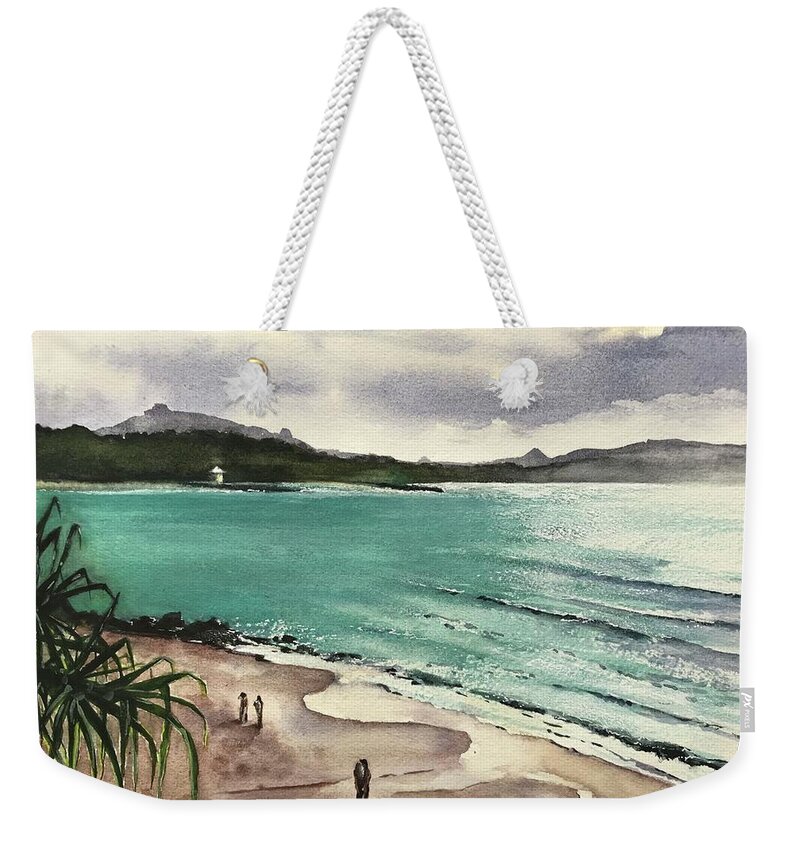 Noosa Heads Weekender Tote Bag featuring the painting Afternoon at Little Cove Noosa Heads by Chris Hobel