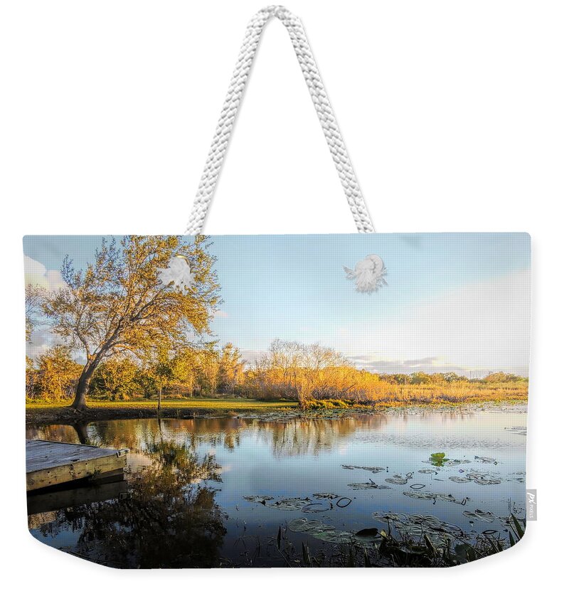 Frierson Lake Weekender Tote Bag featuring the photograph Afternoon Light on Frierson Lake by Susan Hope Finley