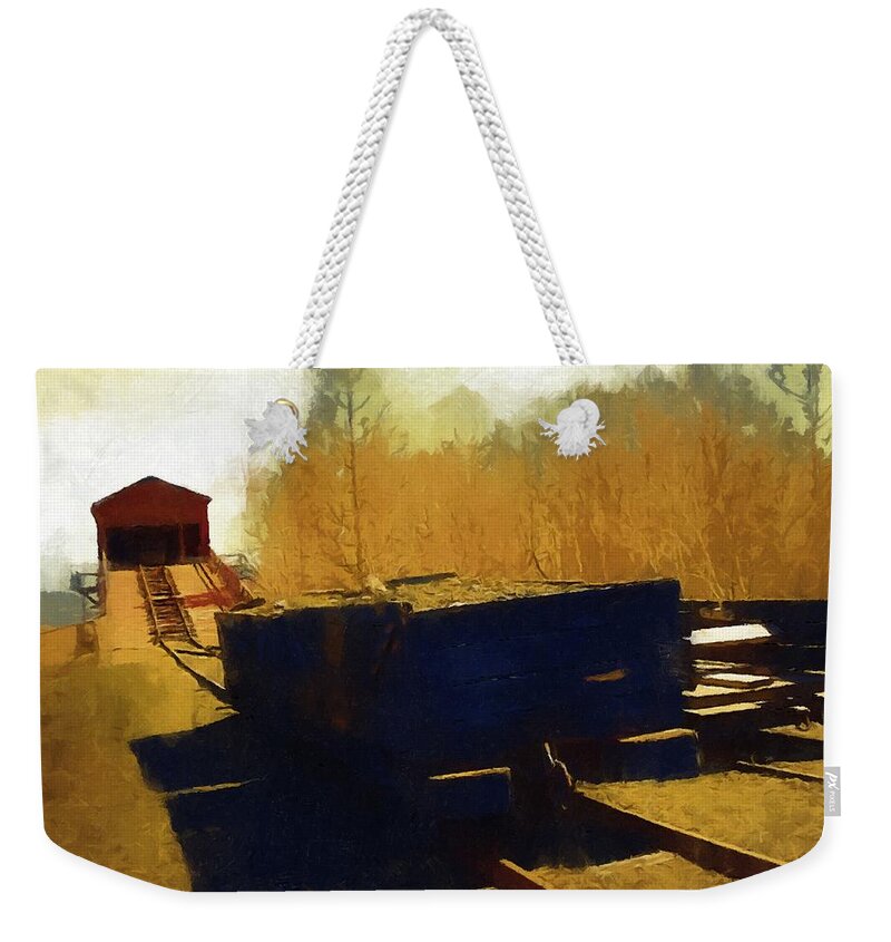 Tipple Weekender Tote Bag featuring the mixed media Afternoon on the Tipple by Christopher Reed