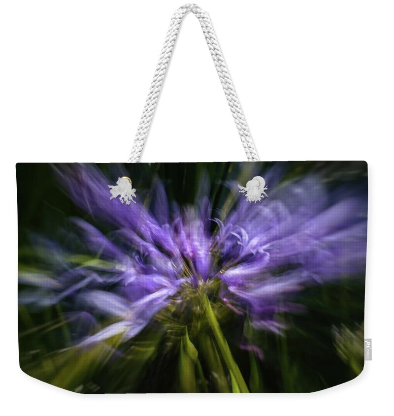 Agapanthus Weekender Tote Bag featuring the photograph Agapanthus Zoom by Linda Villers