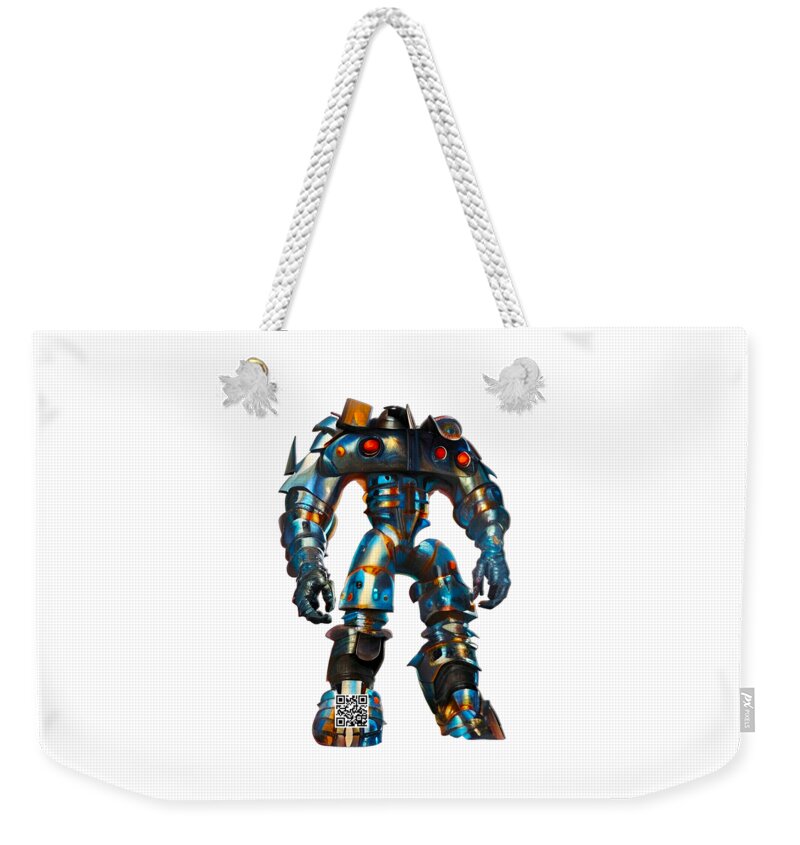 Action Figures Weekender Tote Bag featuring the digital art Agmuk by Rafael Salazar