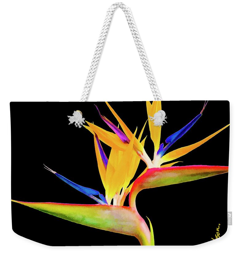 Bird Of Paradise Weekender Tote Bag featuring the painting Aida BOP Landscape by Jackie Medow-Jacobson