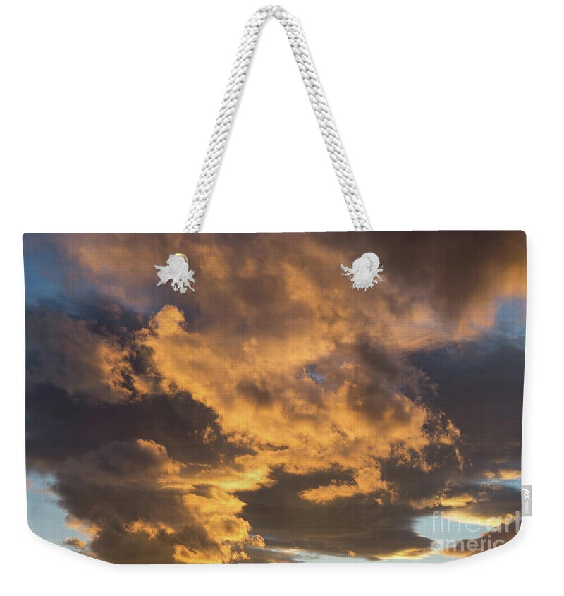 Clouds Weekender Tote Bag featuring the photograph Air and golden light, sea of clouds by Adriana Mueller