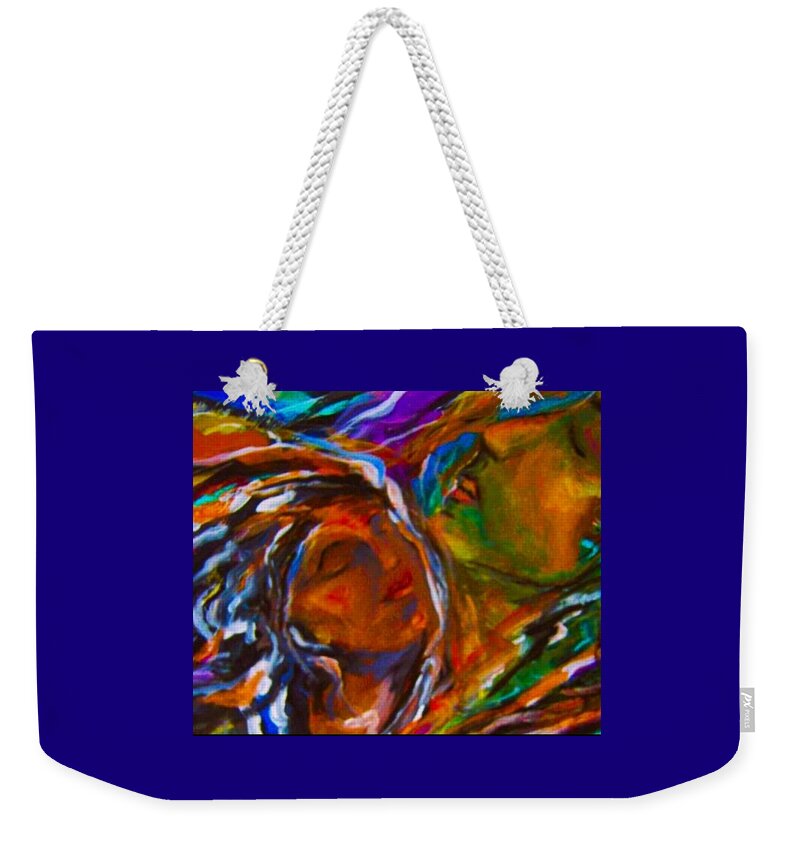 Portrait Weekender Tote Bag featuring the painting Air by Dawn Caravetta Fisher