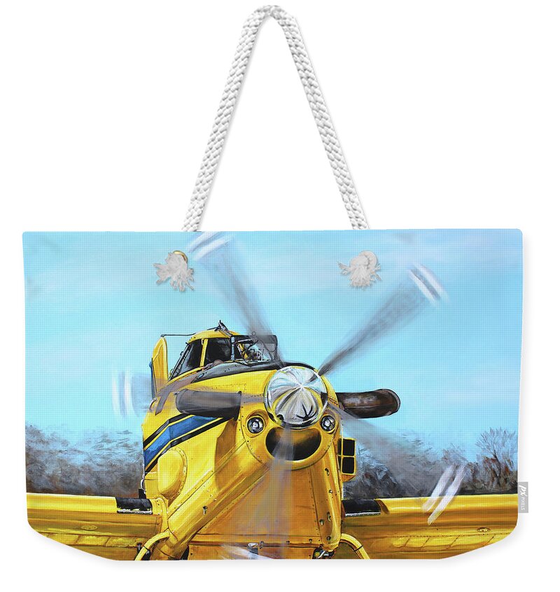 Air Tractor Weekender Tote Bag featuring the painting Air Tractor 802 Front by Karl Wagner