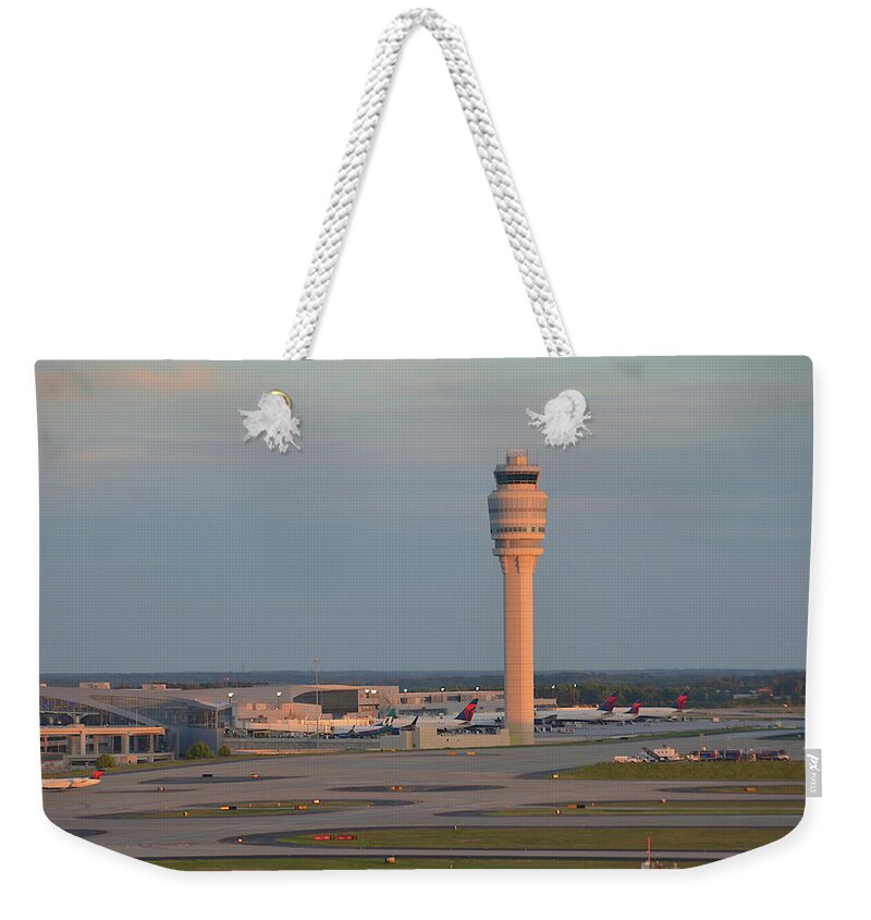 Airport Weekender Tote Bag featuring the photograph Airport tower by Dmdcreative Photography