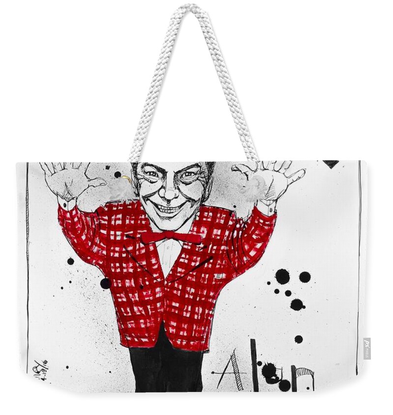  Weekender Tote Bag featuring the drawing Alan Freed by Phil Mckenney