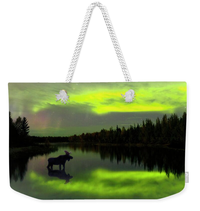 Composite Weekender Tote Bag featuring the photograph Alaska Reflections by Art Cole