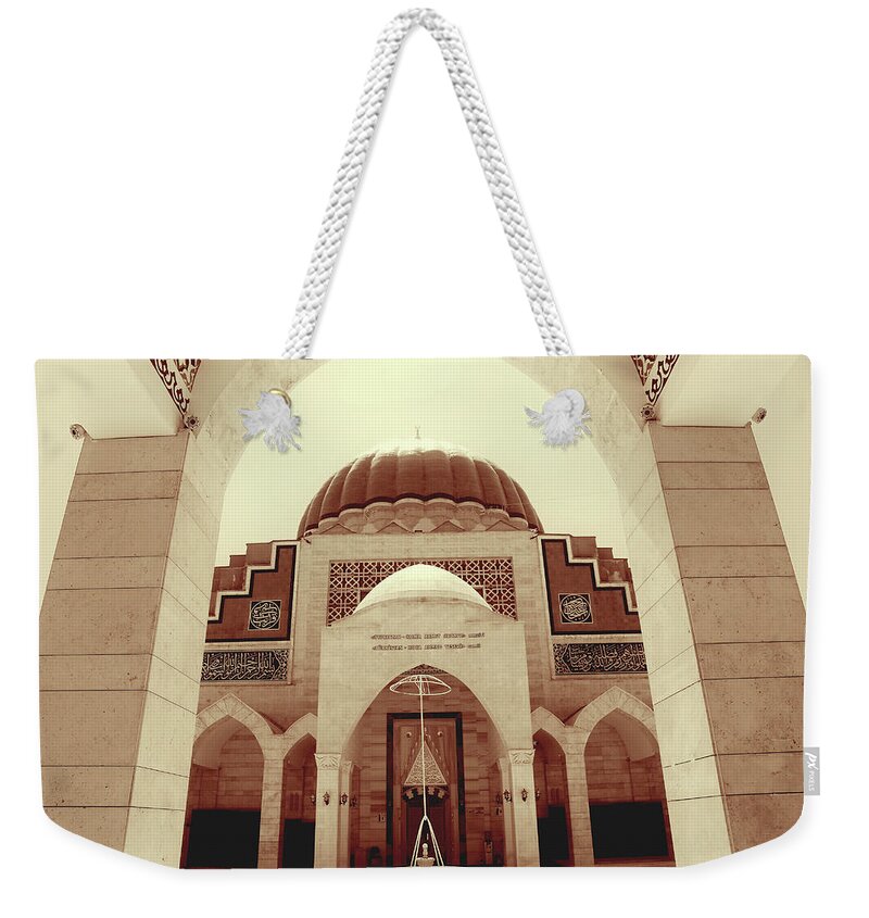 Albumen Print Of Amazing Mosques Around The World - 035 Weekender Tote Bag featuring the painting Albumen Print of Amazing Mosques around the world - 035, Woodburytype by Artistic Rifki
